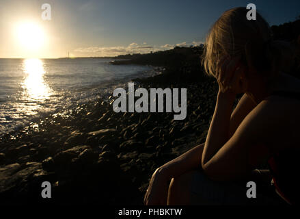 Lanzarote am Abend Stockfoto