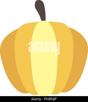 Eine einfache minimalistische Grafik für ein Logo oder Kinder. Vector Illustration eines gelben Herbst Kürbis. Stock Vektor