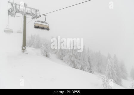 Blizzard auf Ski Resort Stockfoto