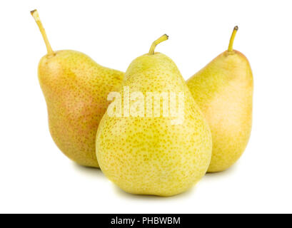 Drei Reife gelbe Birnen Stockfoto