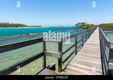 Ozean Promenade in der Urunga auf der Coffs Küste entlang den Ufern der Flüsse Kalang und Bellinger an den Pazifischen Ozean, Urunga, Australien Stockfoto