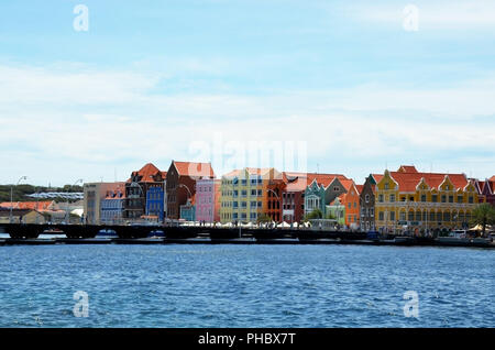 Farbenfrohe Architektur von Willemstad, Curacao Stockfoto