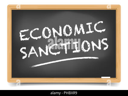 Blackboard wirtschaftliche Sanktionen Stockfoto