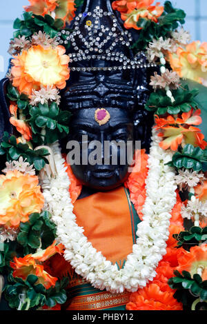 Madurai Veeran, einer tamilischen folk Gottheit beliebt im südlichen Tamil Nadu, Mariamman Hindu Tempel, Ho Chi Minh City, Vietnam, Indochina, Südostasien, Asien Stockfoto