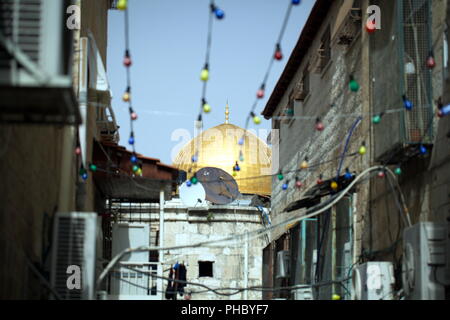 Dach der Moschee in Jerusalem Straße Stockfoto