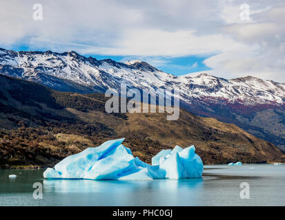 Eisberg auf den Lago Argentino, Nationalpark Los Glaciares, UNESCO-Weltkulturerbe, Provinz Santa Cruz, Patagonien, Argentinien, Südamerika Stockfoto