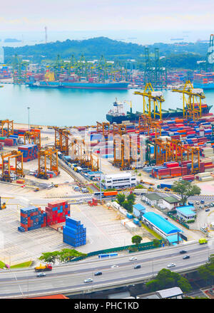 Singapur Hafen panorama Stockfoto