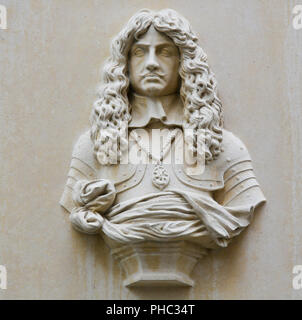 Skulptur von König Charles II. von England, König von England, Schottland und Irland, in Brügge, Belgien. Stockfoto