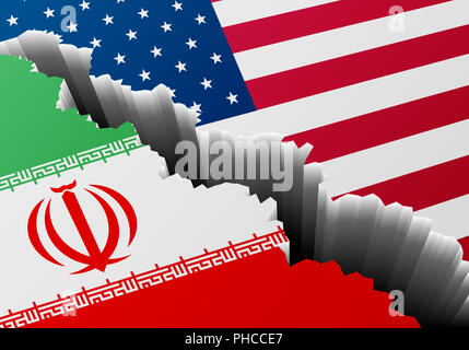 Tiefen Riss Iran USA Stockfoto