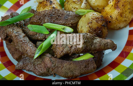 Szechuan Stir-Fried Leber Stockfoto