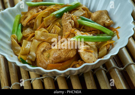 Übrig gebliebene Chicken Stir Fry Stockfoto