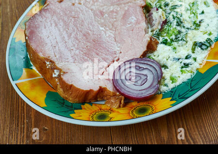 Gekochten Schinken und Petersilie Stockfoto