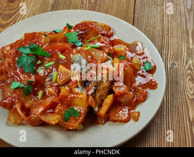 Varutharacha Meen Curry Stockfoto