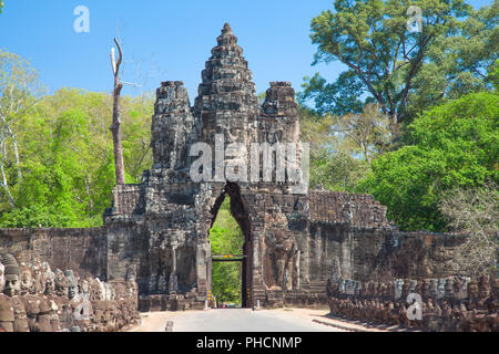 South Gates von Angkor Thom, Siem Reap, Kambodscha Stockfoto