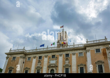 Fassade des Senats Palace (Palazzo Senatorenpalast) in Rom Stockfoto