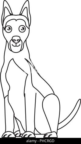 Süße Dobermann hund Symbol über Hintergrund, Vector Illustration Stock Vektor