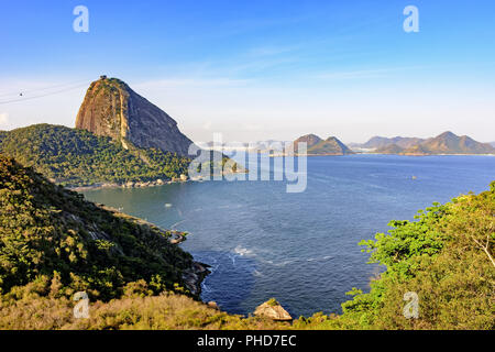 Blick auf den Zuckerhut Hill, Guanabara Bay Stockfoto
