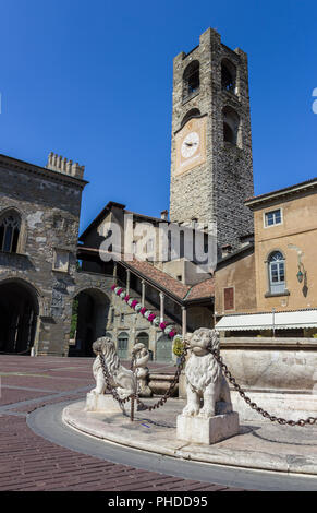 Glockenturm in Bergamo, Italien Stockfoto