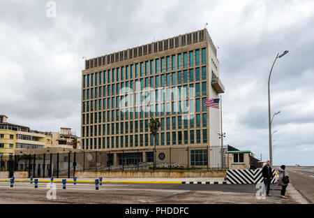 Havanna, Kuba/März 21, 2016: Die Botschaft der Vereinigten Staaten von Amerika in Havanna sind die Vereinigten Staaten von Amerika diplomatische Mission in Kuba. Stockfoto