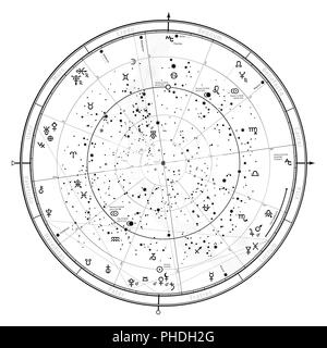 Astrologische Horoskop am 1. Januar 2018. Stockfoto