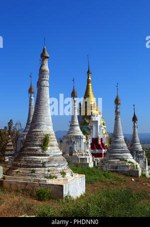 Shwe Inn Thein Paya Tempels in Myanmar Stockfoto