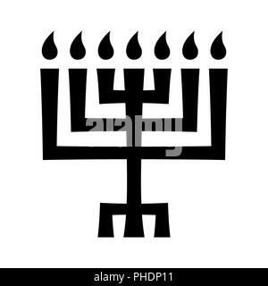 Menora (alten hebräischen Heiligen sieben - Kerzenhalter) Stockfoto