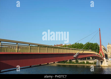 Passerelle du Palais de Justice, Gateway Gerichtsgebäude, über der Saône in Lyon Frankreich Stockfoto