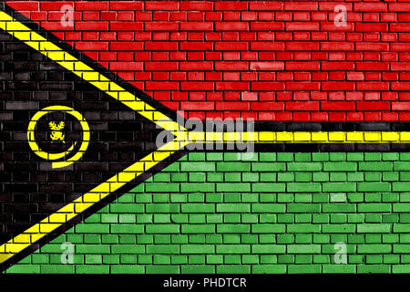 Flagge von Vanuatu auf Mauer gemalt Stockfoto