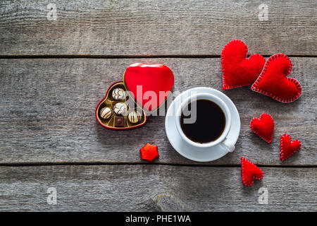 Urlaub Valentinstag rote Herzen Stockfoto
