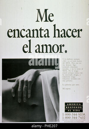 1980s Era HIV-AIDS-Prävention im Öffentlichen Dienst Poster Stockfoto