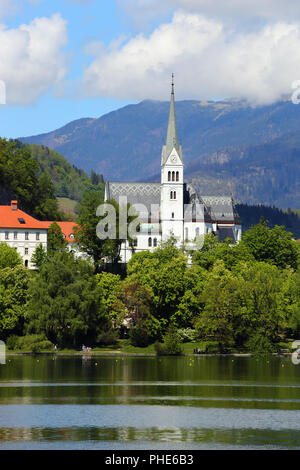 Kirche auf der See Bled in Slowenien Stockfoto