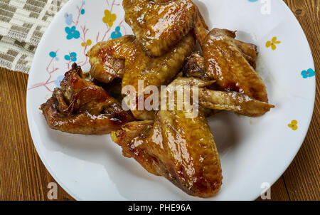 Klebrige Thai Chicken Wings Stockfoto