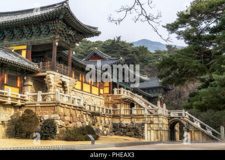 Cheongung-brücke und die Baegun-brücke in Bulguksa Tempel Stockfoto