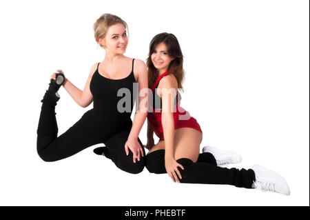 Junge Frauen, die gerne Fitness Übung Stockfoto