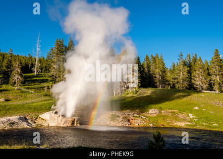 Riverside Geysir im Yellowstone National Park Stockfoto