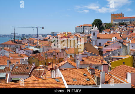 Die Aussicht von der Höhe, Alfama. Lissabon. Portugal. Stockfoto