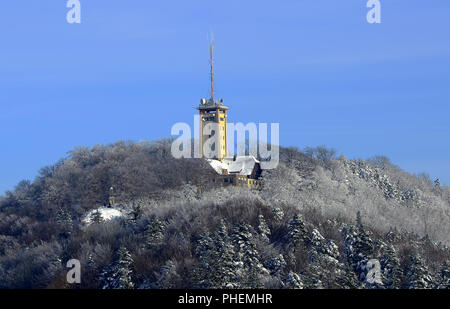 Schwäbische Alb; Deutschland; Roßberg Turm im Winter; Stockfoto