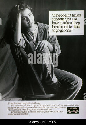 1980s Era HIV-AIDS-Prävention im Öffentlichen Dienst Poster Stockfoto