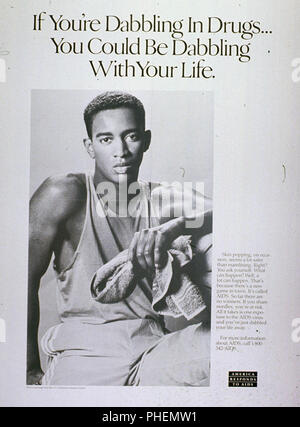 1980s Era HIV-AIDS-Prävention im Öffentlichen Dienst Poster Stockfoto