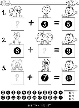 Außerdem Lernspiel Färbung Seite mit Kindern Stockfoto