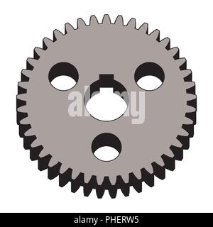 Zahnrad. Teile der Maschine. 3D-Effekt Vektor Stock Vektor