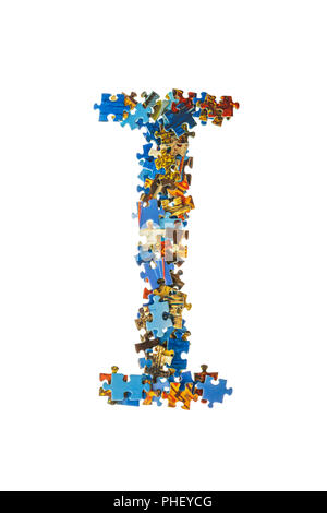 Brief, den ich aus Puzzleteile Stockfoto