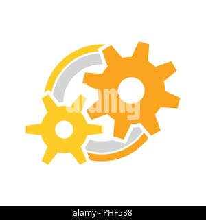 Ingenieur Zahnrädern Setup Symbol Vektor Grafik Logo Design Template Stock Vektor