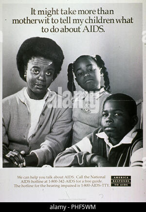 1980s Era HIV-AIDS-Prävention im Öffentlichen Dienst Poster Stockfoto