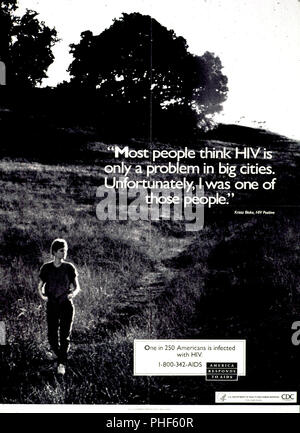 1980s Era HIV-AIDS-Prävention im Öffentlichen Dienst Poster Stockfoto