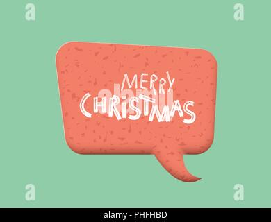 Frohe Weihnachten Pinsel handschriftliche Schriftzug mit Sprechblase. Kreative Text mit Dekoration für Urlaub Design Cards und Banner. Vektor illustratio Stock Vektor