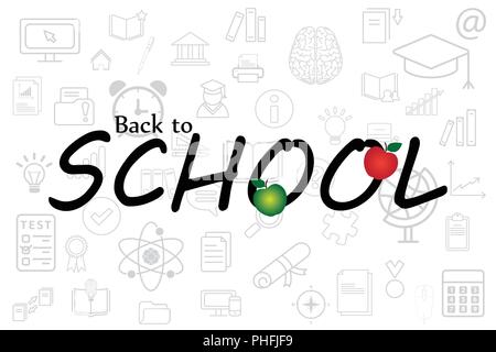 Muster der Willkommen zurück zur Schule. Zurück zu Schule Hintergrund. Vector Illustration. Stock Vektor