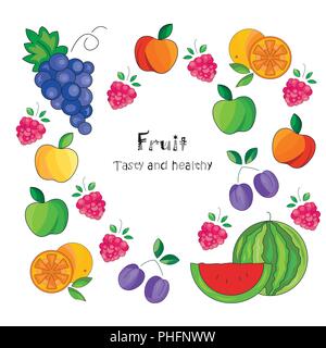 Farbe Vector Illustration. Obst Symbol auf weißem Hintergrund Stock Vektor