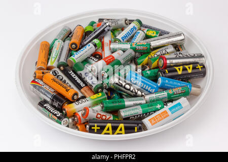 Batterien sind für die Nutzung bereit Stockfoto