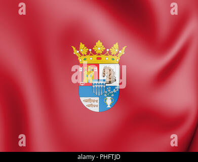 3D Flagge der Provinz Segovia, Spanien. 3D Illustration. Stockfoto